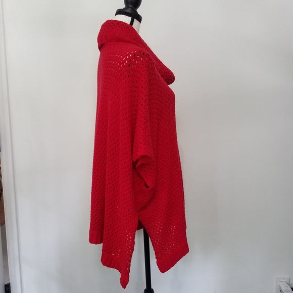 red open Knit cowl neck top sweater Crown & Ivy - Picture 5 of 15